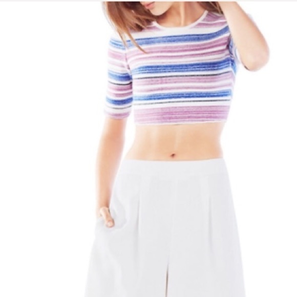 bcbg white crop top